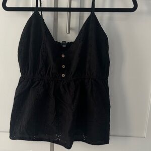 Ambiance Black Eyelet Spaghetti Strap Camisole